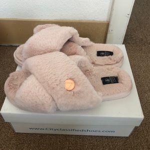 Brand New Pink Fluffy Slippers